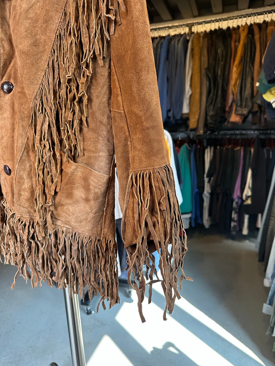 80s 헤비리얼레더 스웨이드 웨스턴 프린지 자켓 상품이미지5