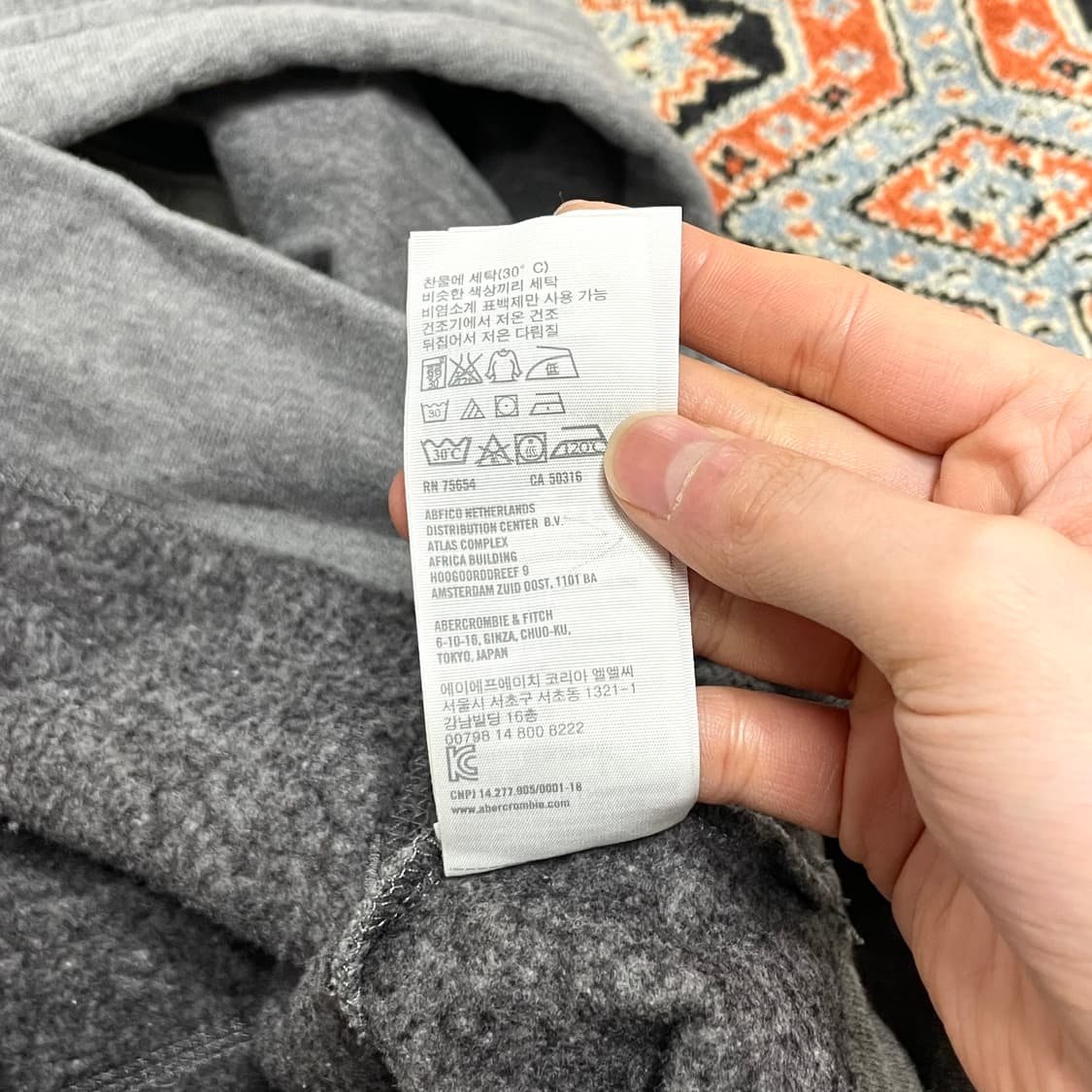 홀리스터 그레이 기모 후드티셔츠 남성L  상품이미지5