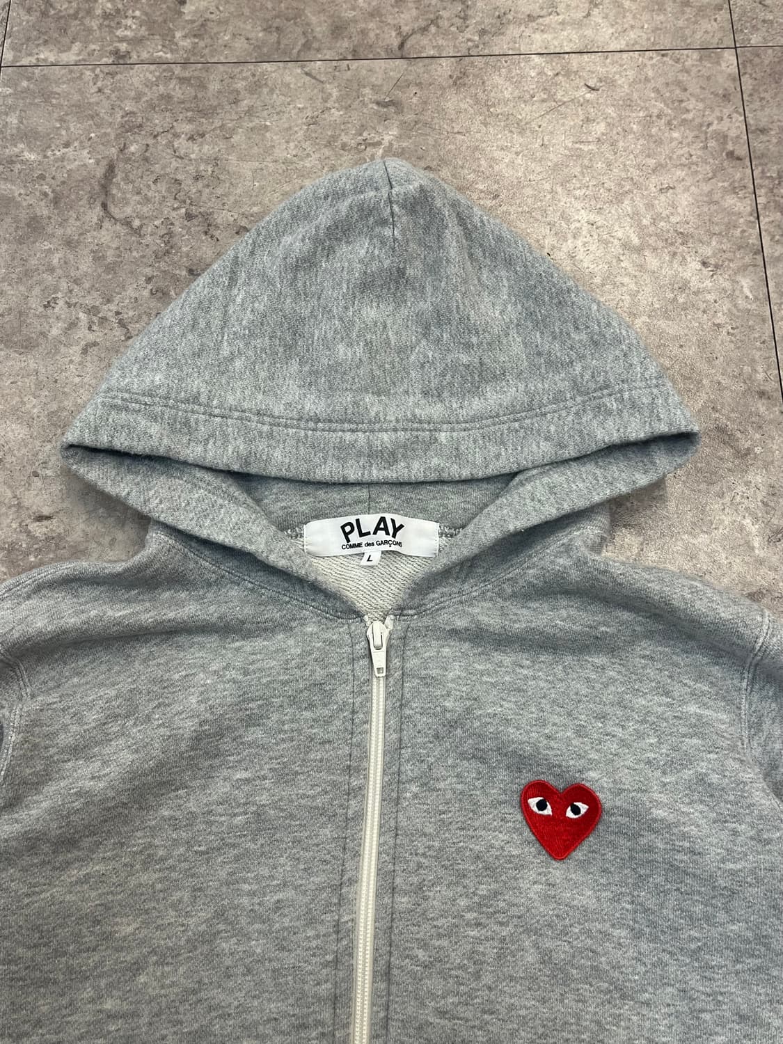 꼼데가르송 후드집업 그레이 L #csz2179 상품이미지5