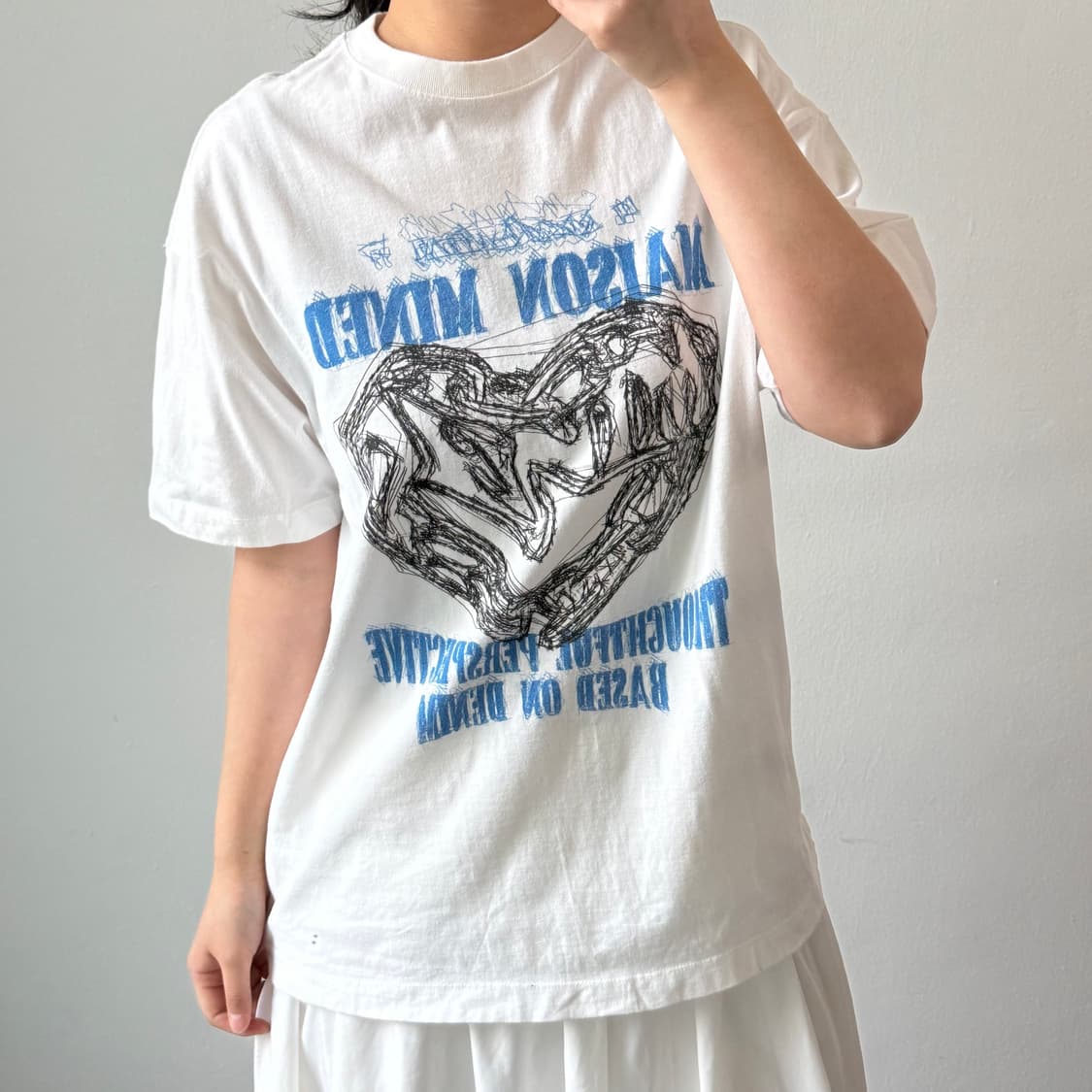 [M] 메종미네드 화이트 반팔 티셔츠 상품이미지1