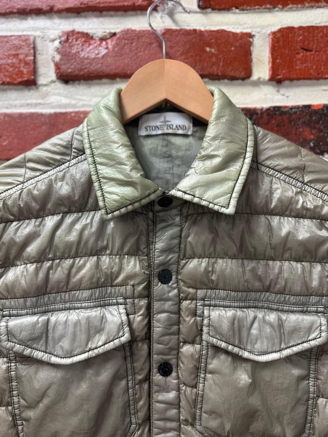 (S)스톤아일랜드 가먼트다잉 다운 자켓 카키 상품이미지2