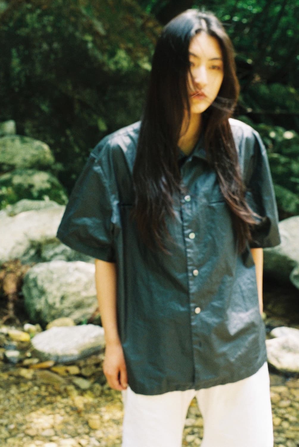 Lcbx waxed linen shirts black 상품이미지1