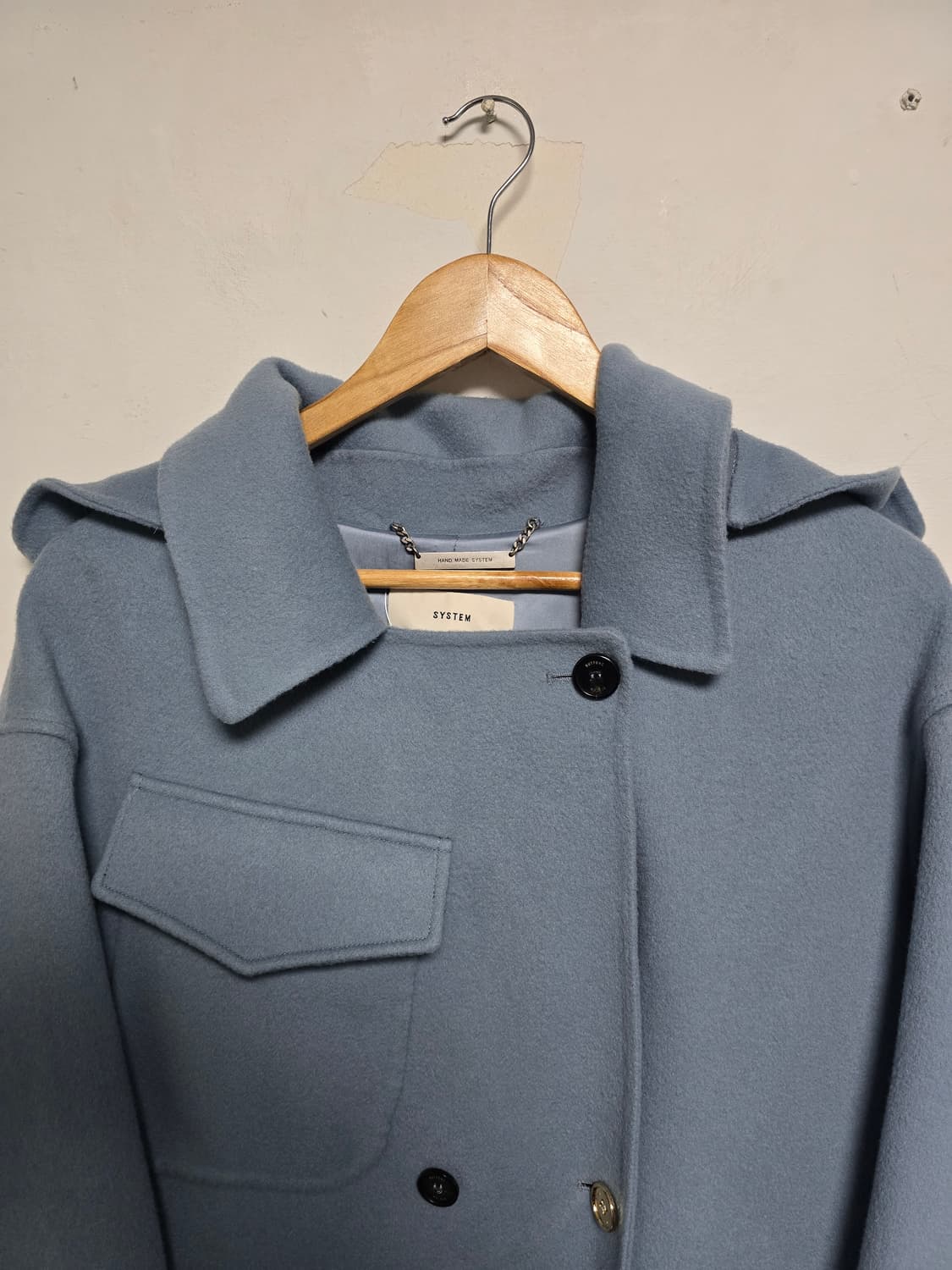SYSTEM 후드 코트 핸드메이드 캐시미어 혼방 82-94-160 (새상 상품이미지3