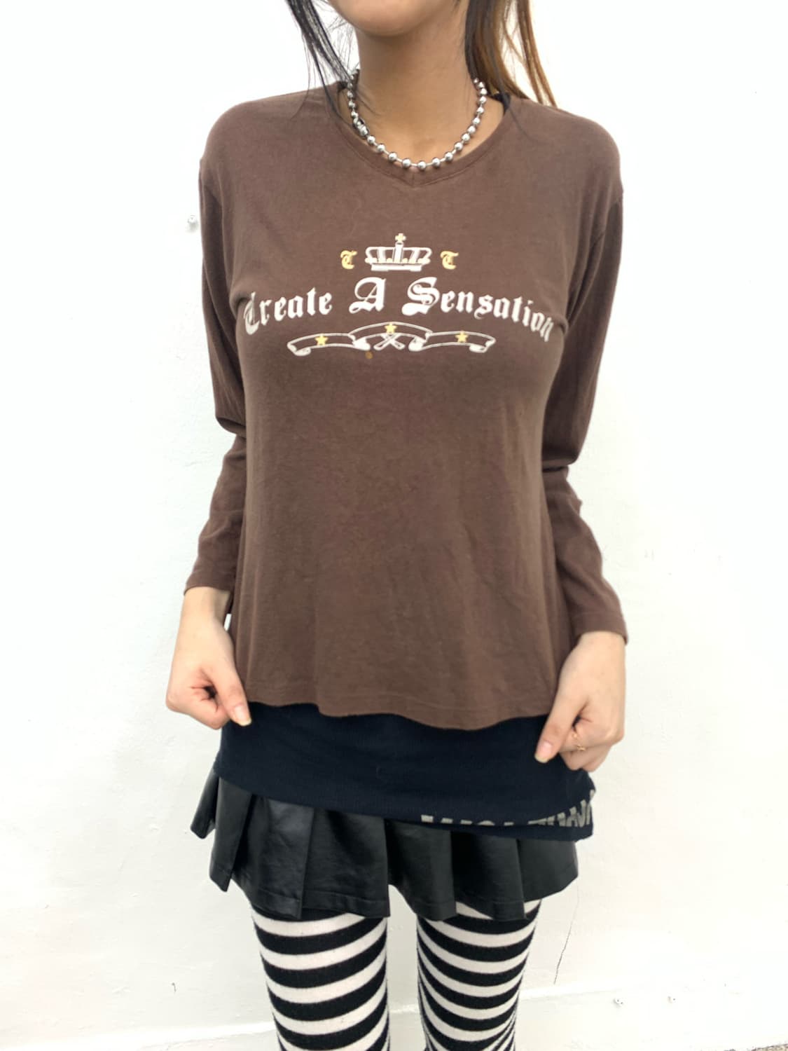 Brown y2k mood sleeve 상품이미지2