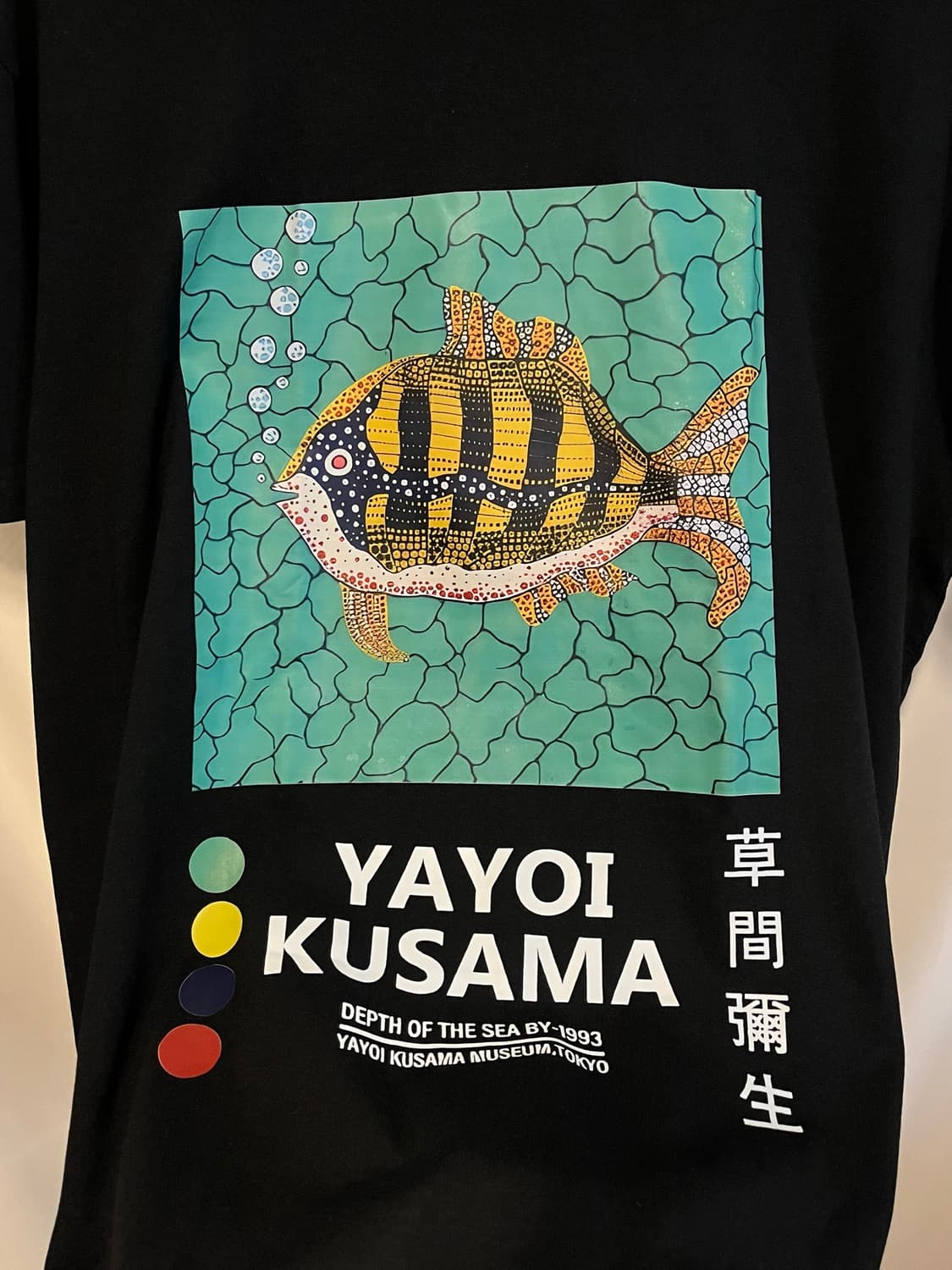 Kusama Yayoi 쿠사마 야요이 93년도 피쉬 아트 반팔 티셔츠 상품이미지2
