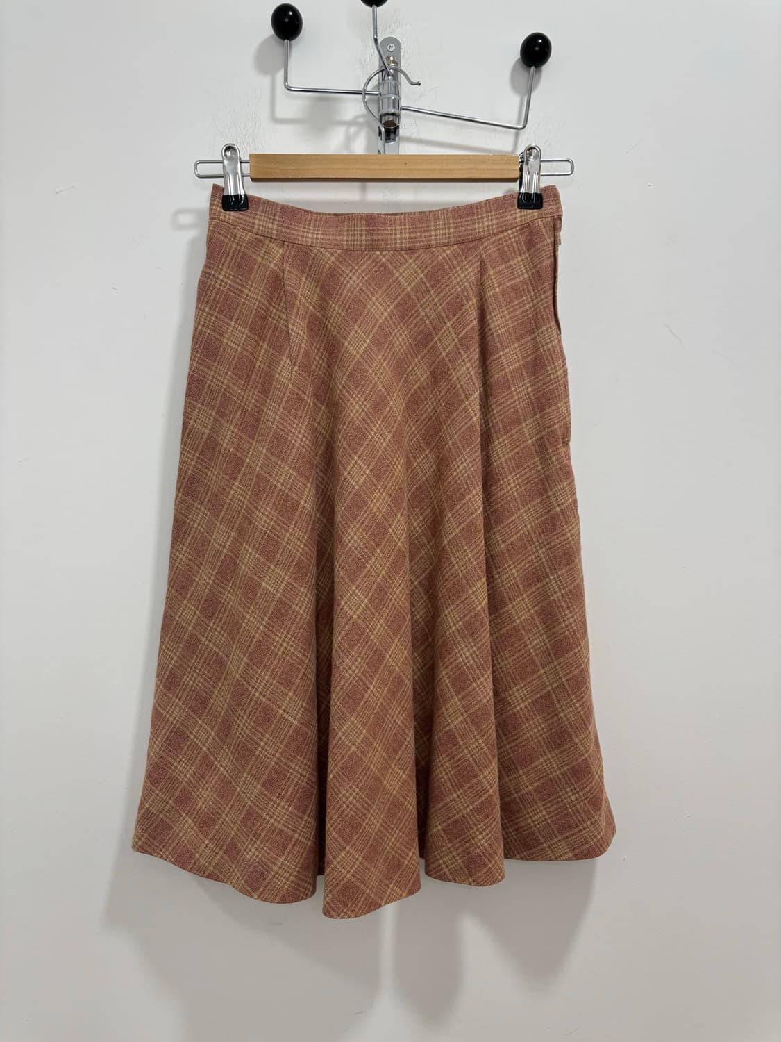 일본 빈티지 핑크 체크 스커트 치마 상품이미지1