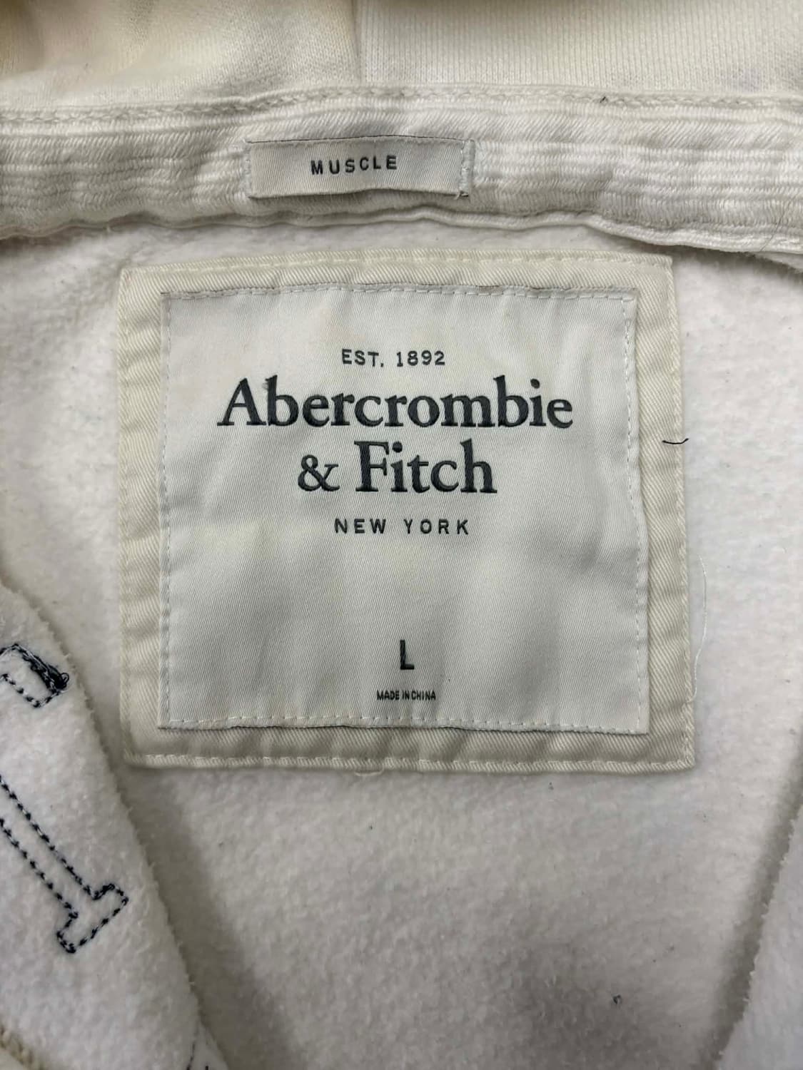 아베크롬비 y2k 올드스쿨 화이트 러블리힙 대대장 후드집업 희귀져지(L) 상품이미지4