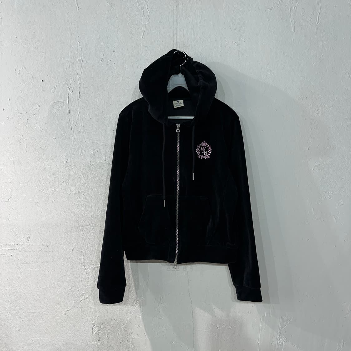 후아유 벨벳 후드집업 여성S 상품이미지1