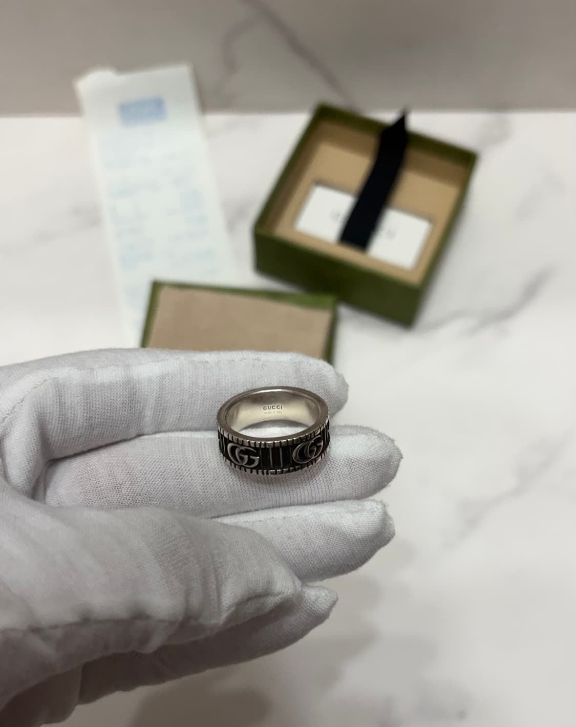 [정품] 구찌 더블 G 링 실버 상품이미지4