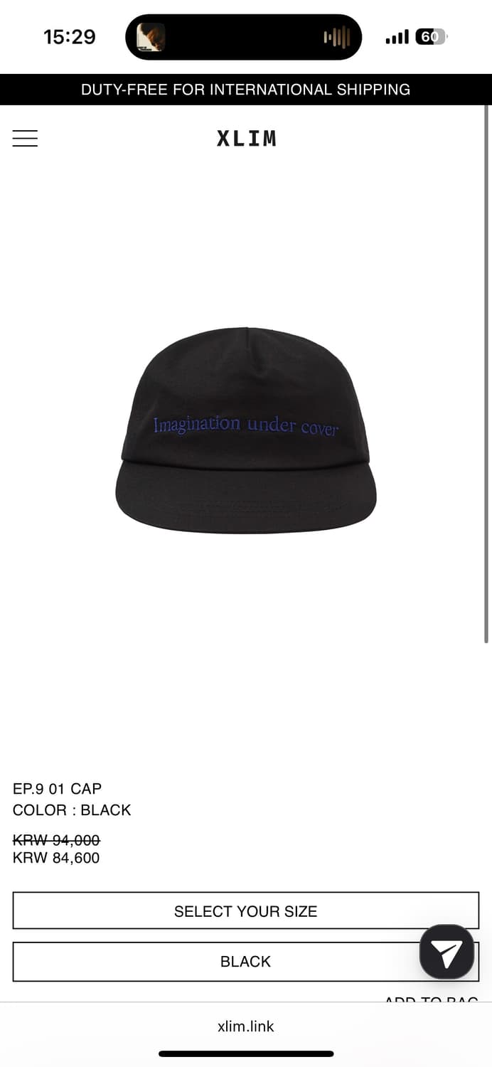 엑슬림 xlim EP.9 01 CAP black 모자 상품이미지1