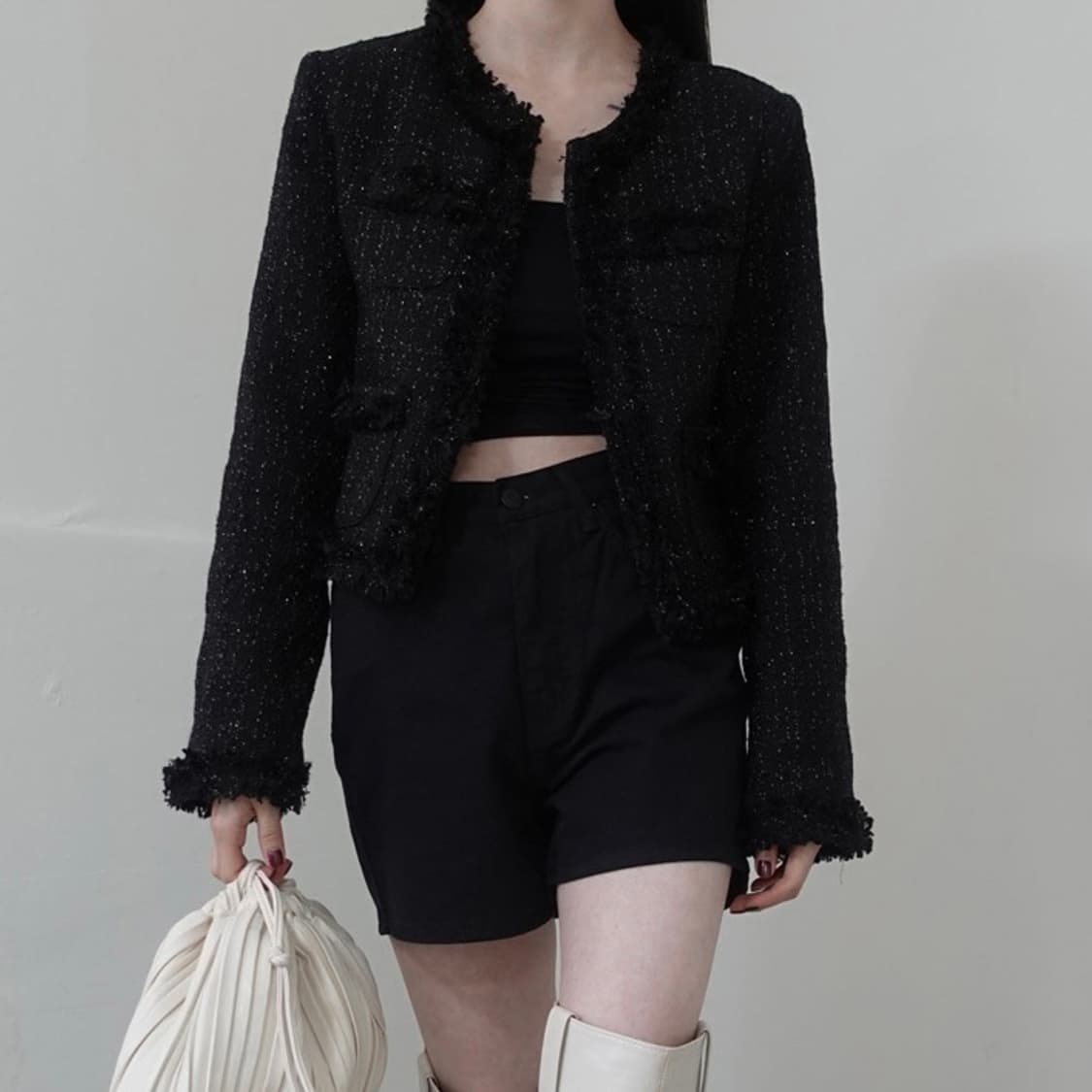 블랙 트위드 자켓 상품이미지4