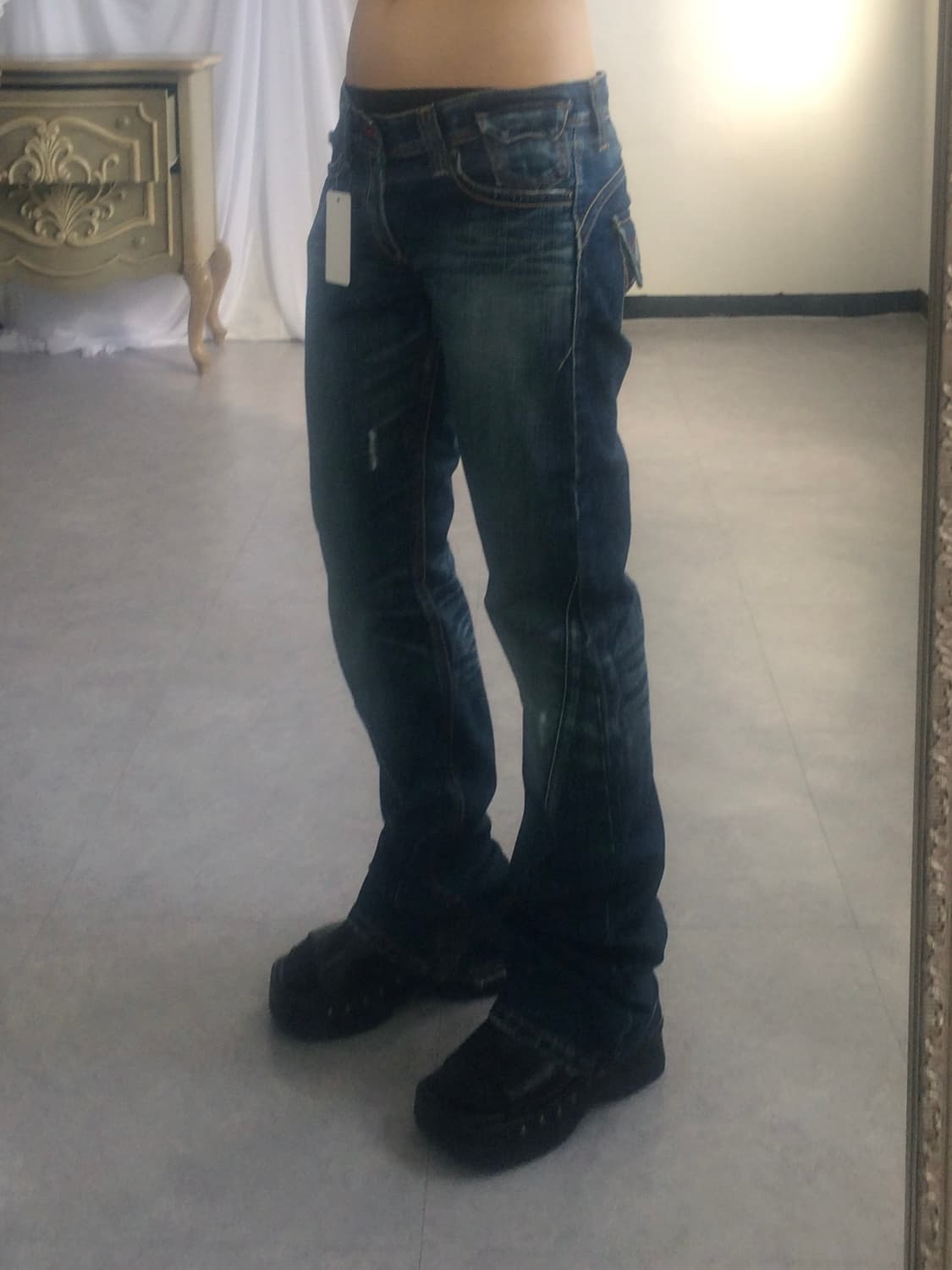 Line detail denim washing pants 상품이미지10