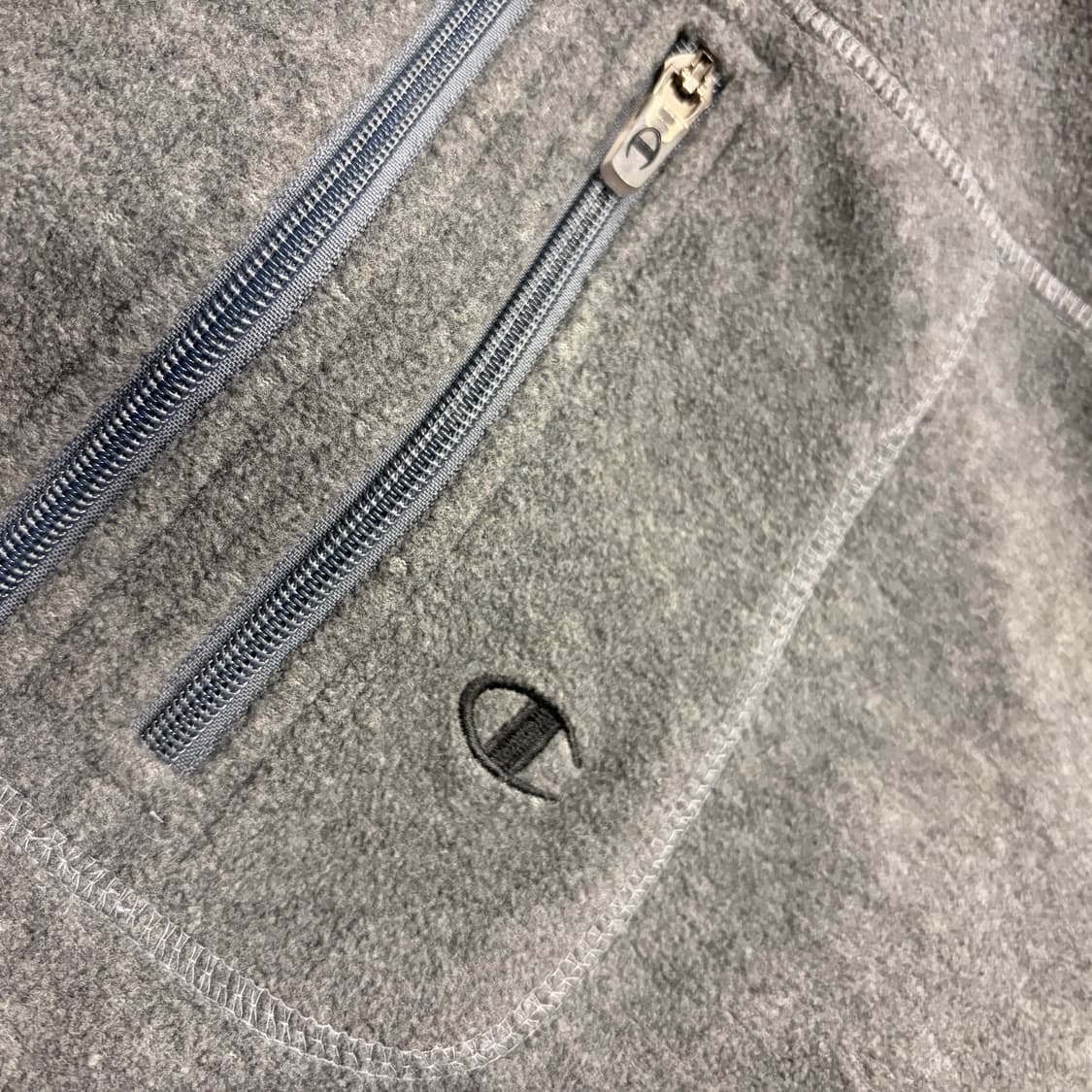 [L] 챔피온 블랙/그레이 후리스 풀집업 자켓 D82 상품이미지4