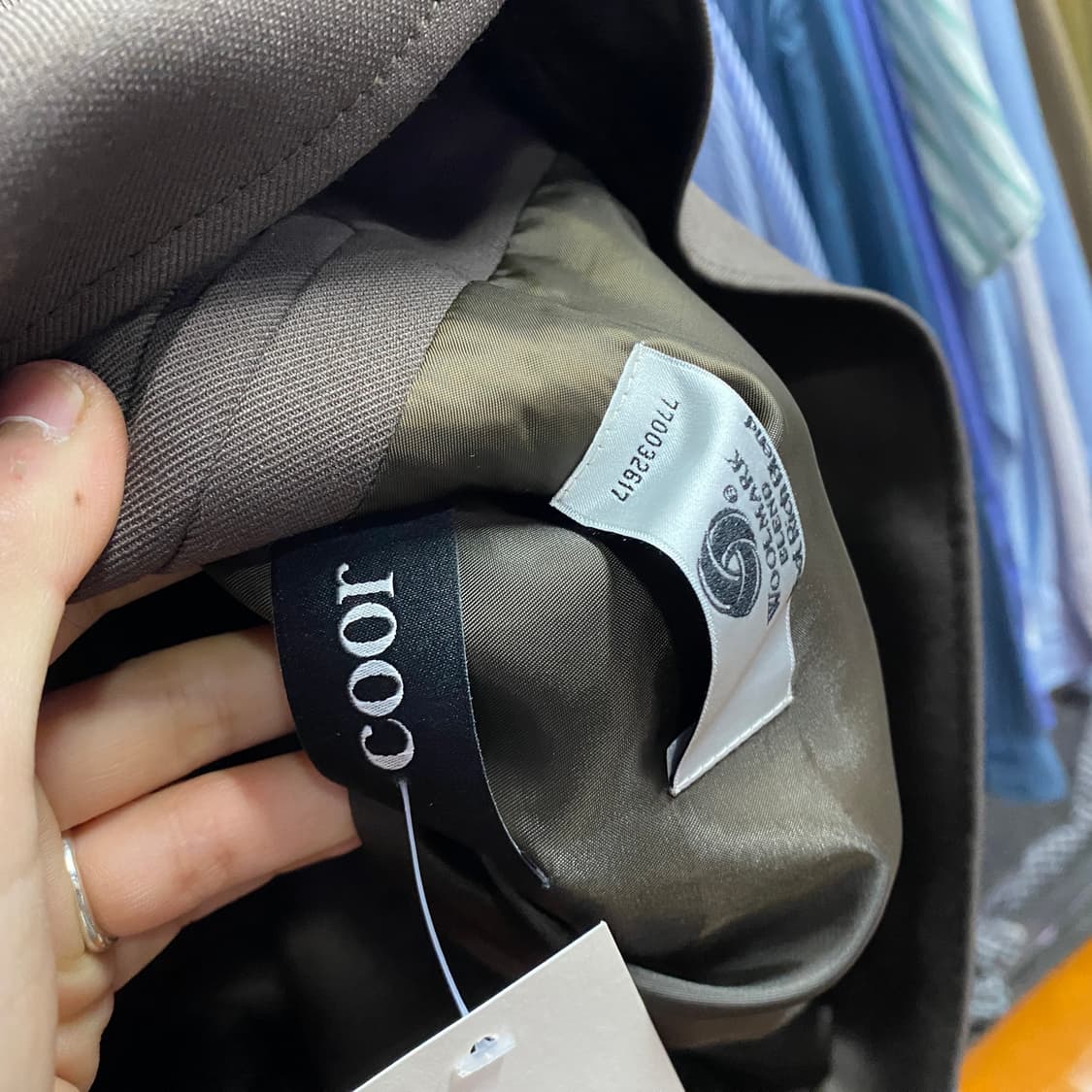 쿠어 오버핏 울 크롭 다크브라운 자켓 B4671 상품이미지5