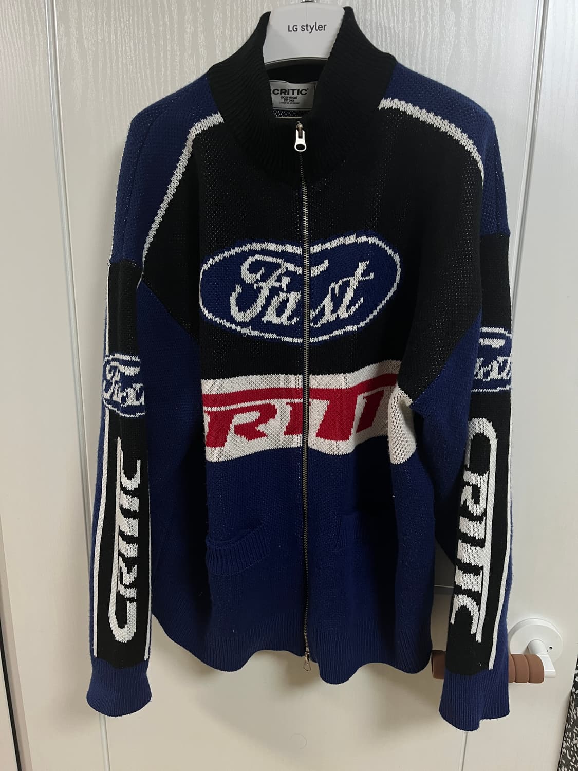 크리틱 레이싱 니트 집업 자켓 100~105 상품이미지1