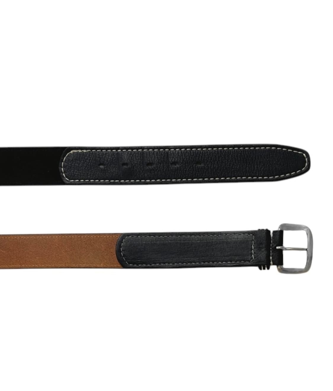 leather patch suede belt 상품이미지3