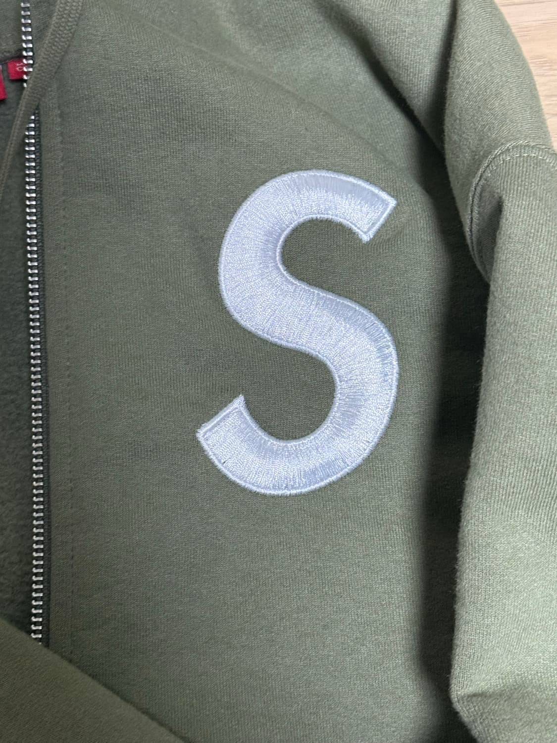 24FW 슈프림 s로고 후드집업 올리브 상품이미지2