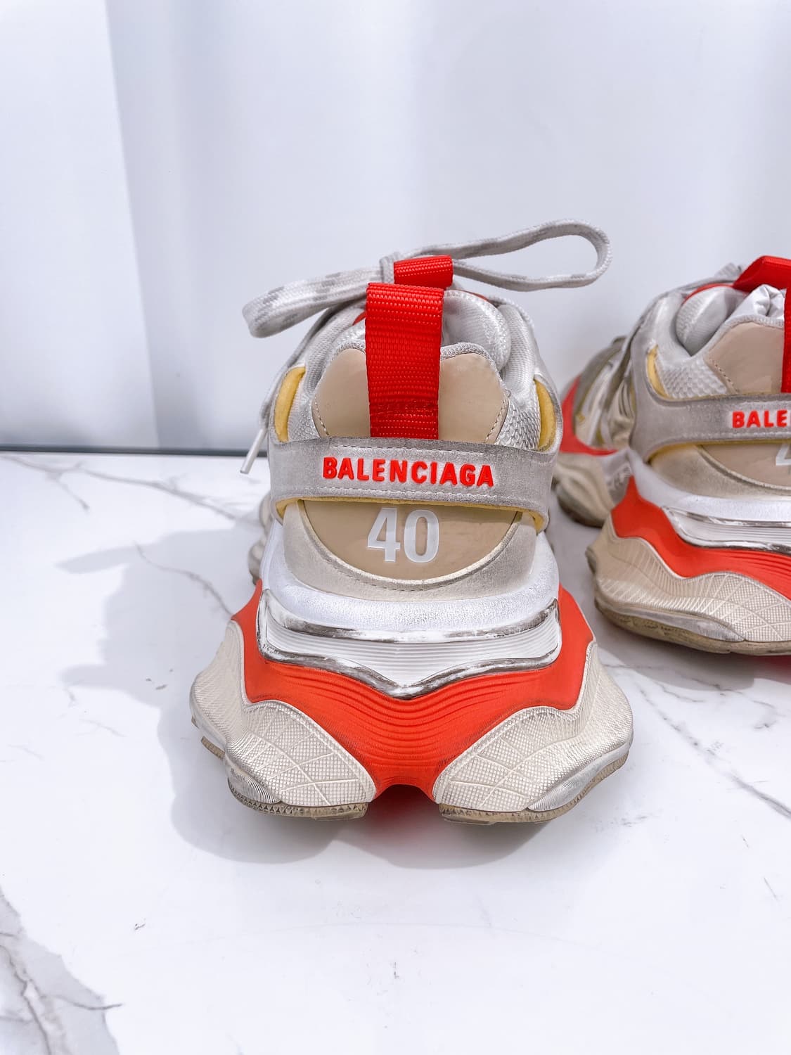 (정품/새상품) 발렌시아가 카고 스니커즈 그레이 레드 상품이미지7