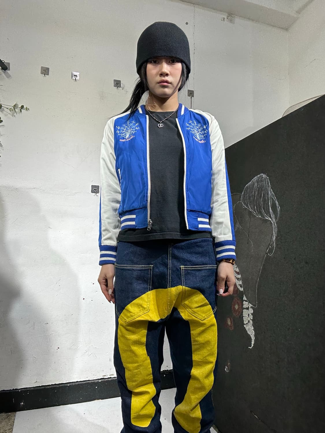 일본빈티지 Jennilove 양면 리버시블 스카잔 M 상품이미지2