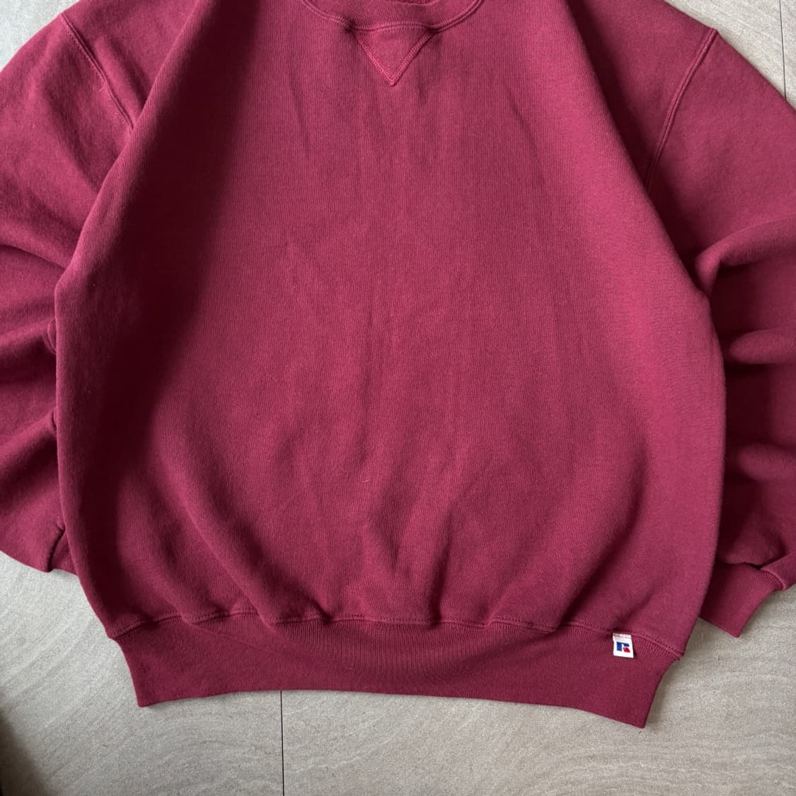 90s 90년대 미국 생산 러셀 블랭크 버건디 스웻셔츠 상품이미지4
