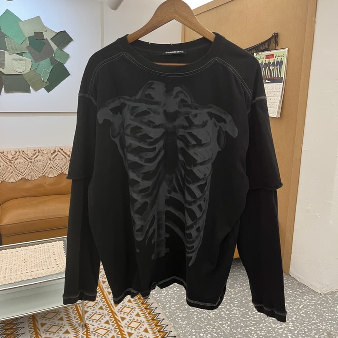 9999아카이브 스트릿 펑크 스켈레톤 레이어드 롱슬리브 2 C10914 상품이미지3