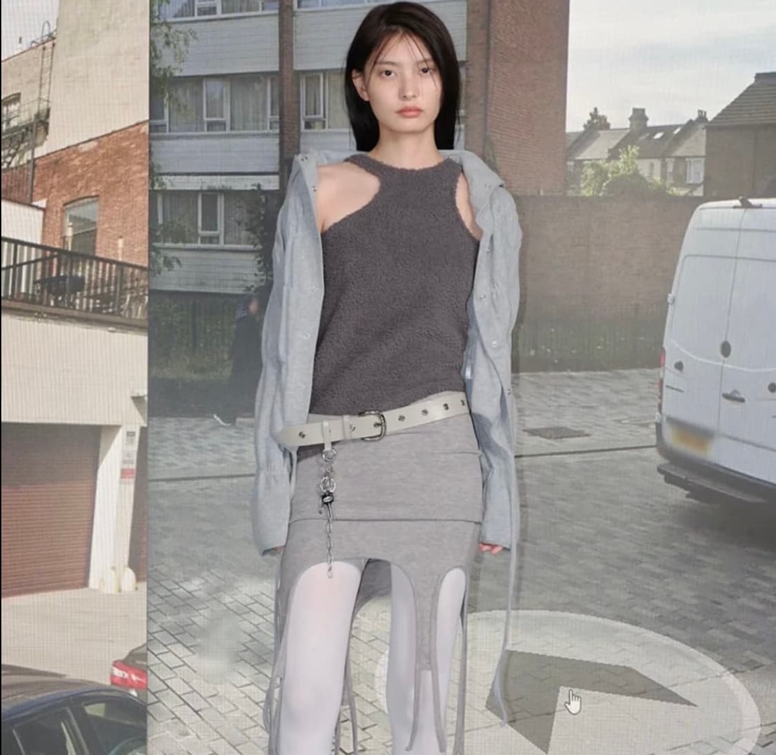 세릭 FLEECE UNBALANCE SLEEVELESS / CHARCOA 상품이미지2