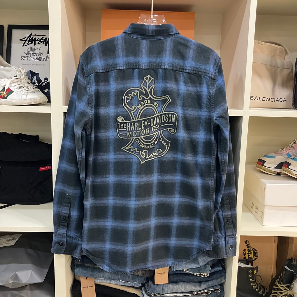 할리데이비슨 체크 플란넬 셔츠 S 상품이미지3