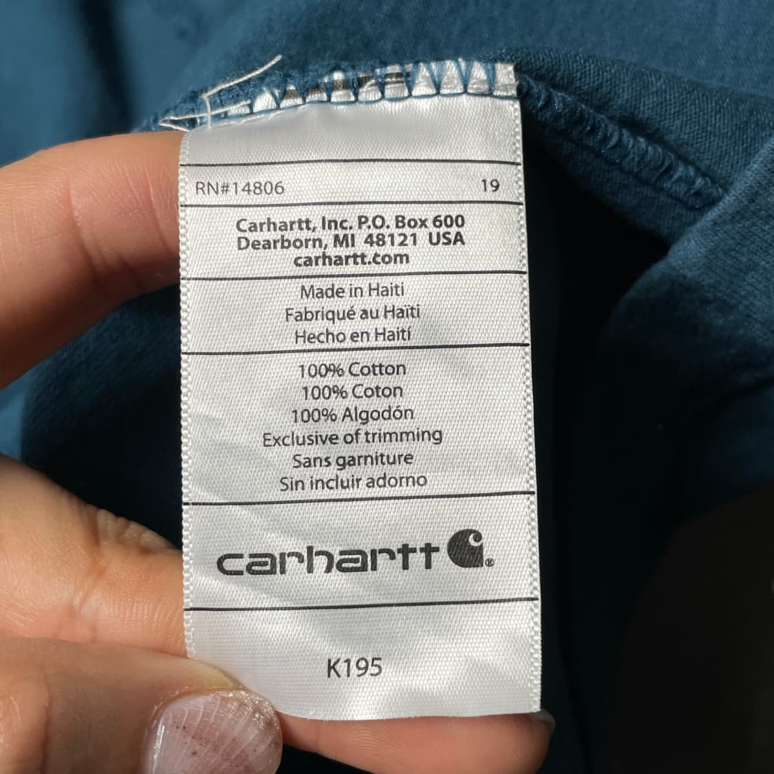 CARHARTT 칼하트K195 딥 네이비 그래픽 반팔 티셔츠 A01158 상품이미지10