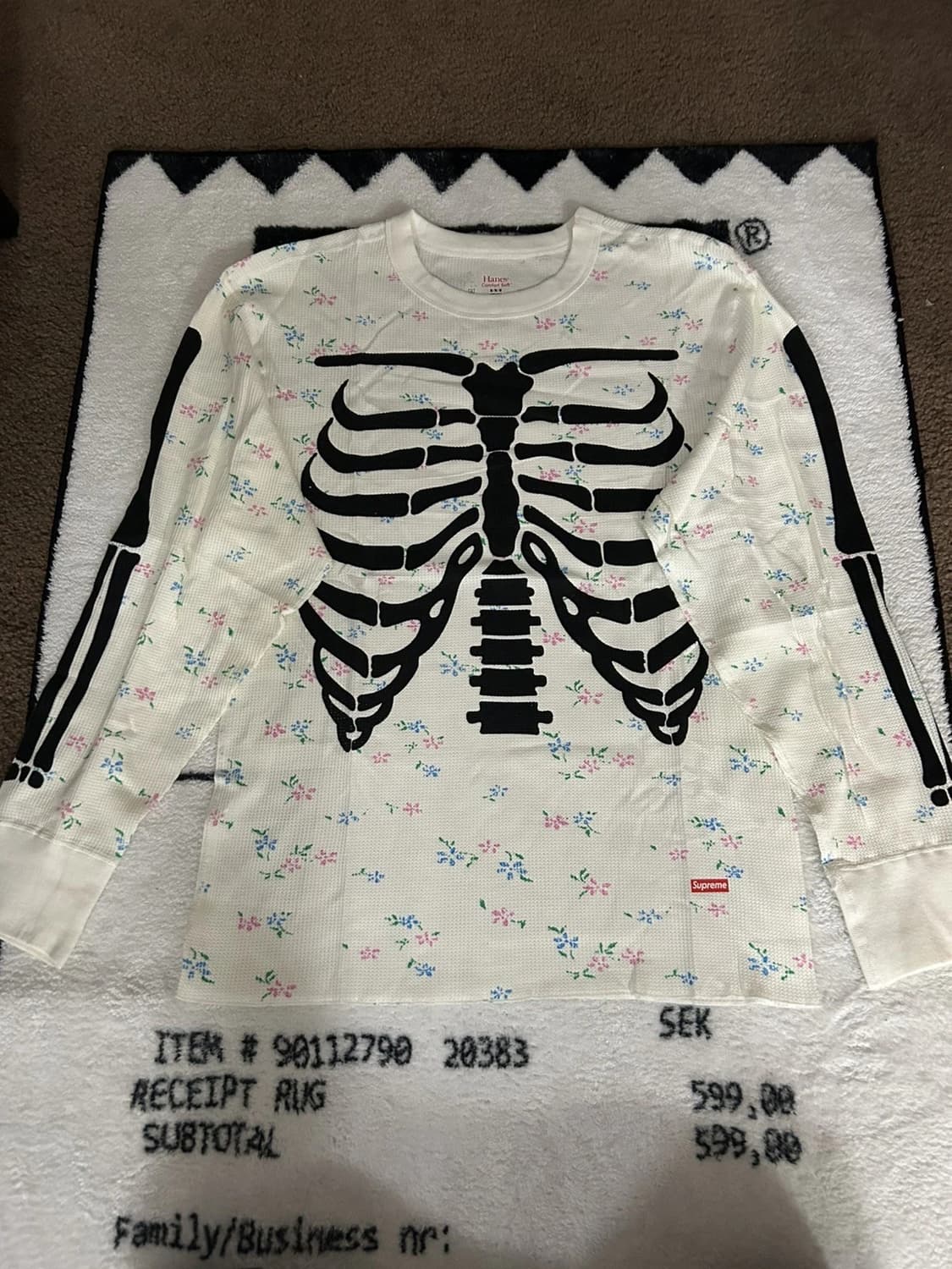 슈프림 헤인즈 본즈 써멀 크루 플로럴 상품이미지1