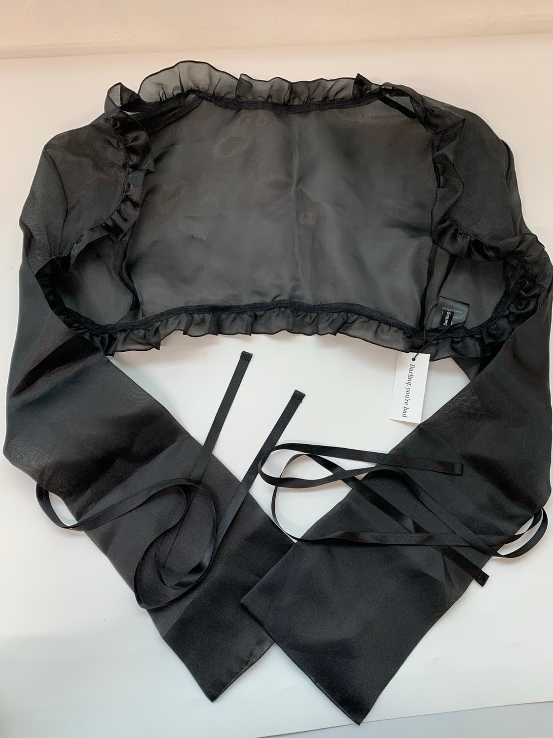 DARLINGYOUAREBAD MESH BOLERO BLACK 상품이미지6