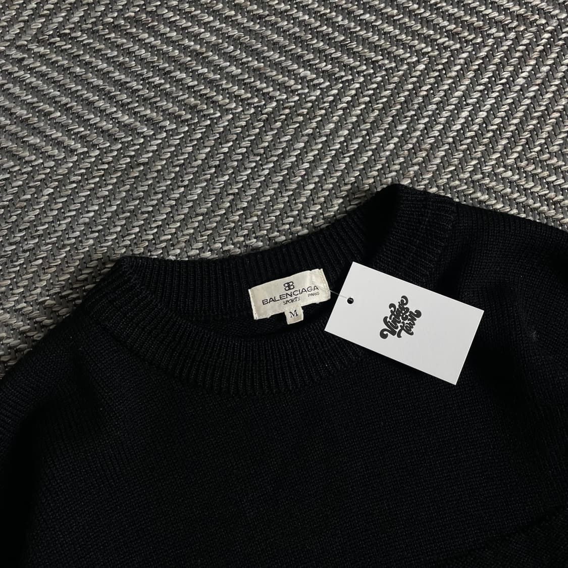 90s 발렌시아가 아카이브 빅로고 니트 블랙y 3629 상품이미지6