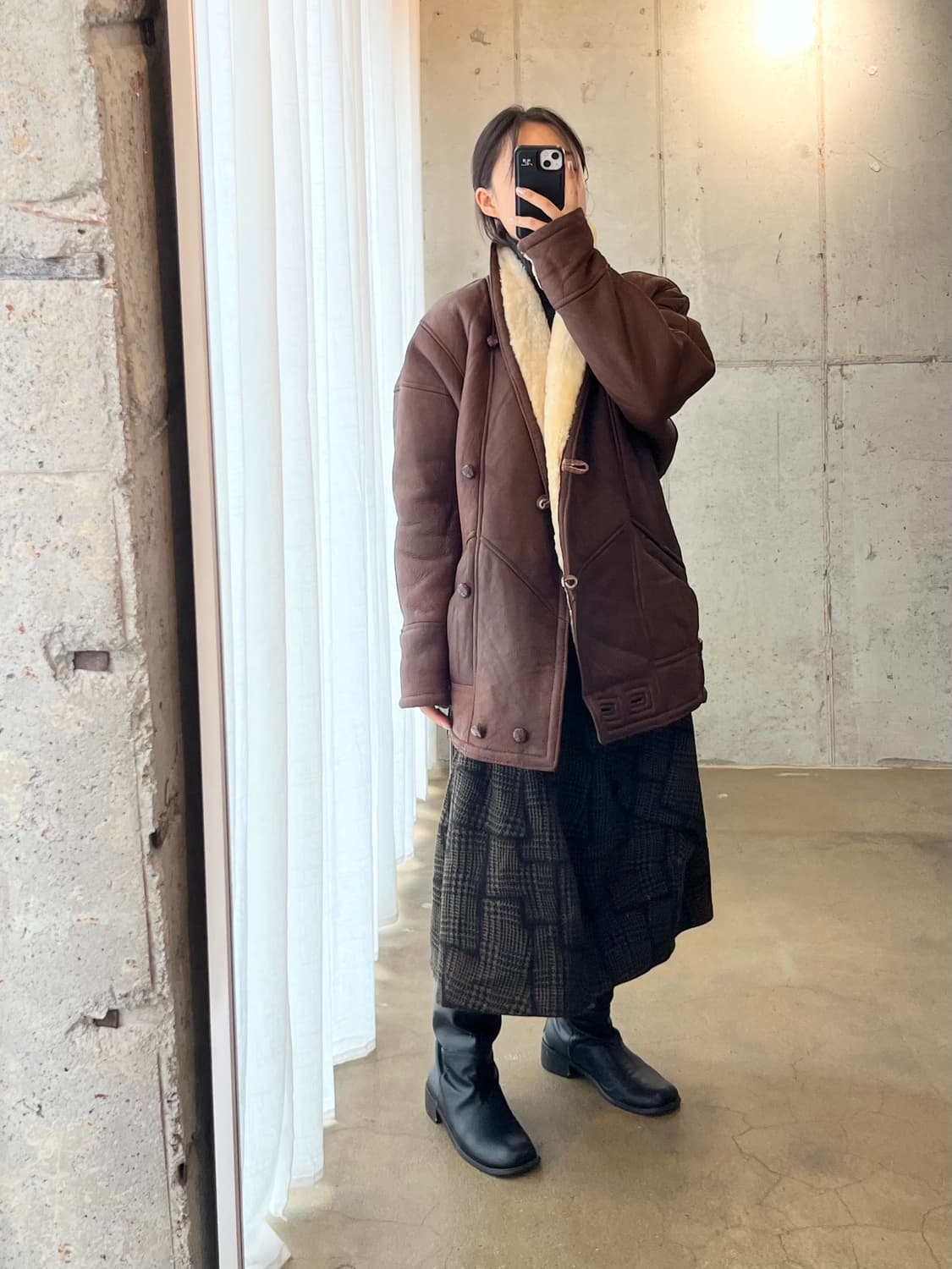 90s lambskin 양가죽 시어링 자켓  상품이미지3