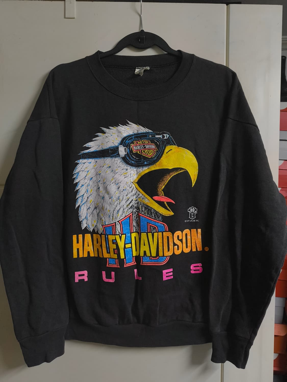 90s 할리데이비슨 이글 스웻셔츠 L 상품이미지1