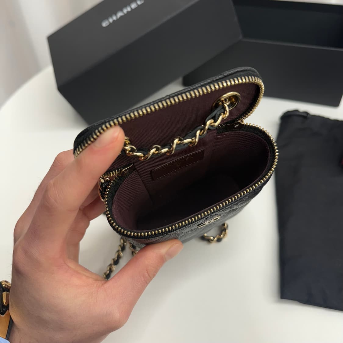 [정품] 샤넬 베니티 체인 크로스백 캐비어 블랙 상품이미지10