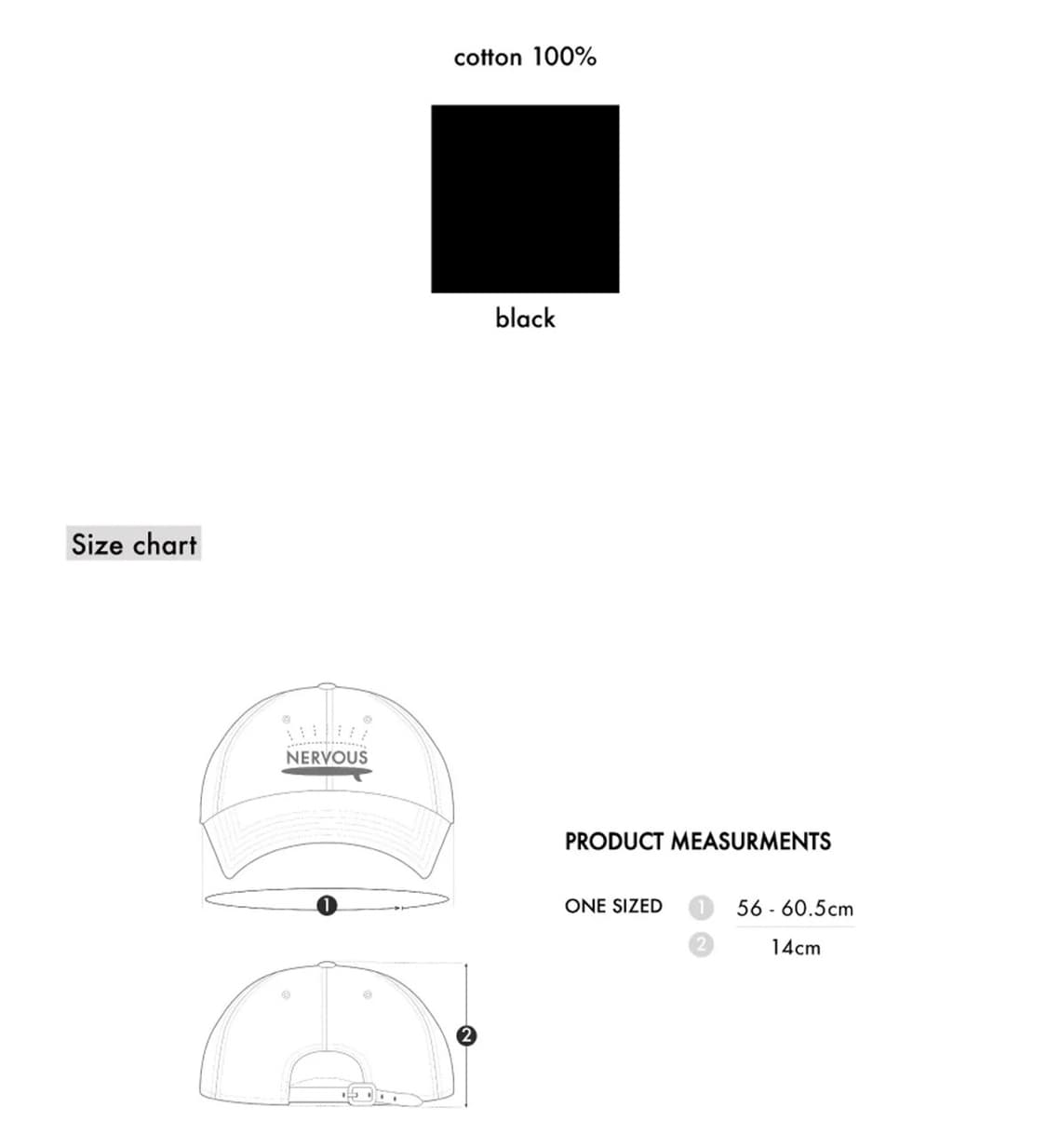 너버스 볼캡 블랙 모자 상품이미지5