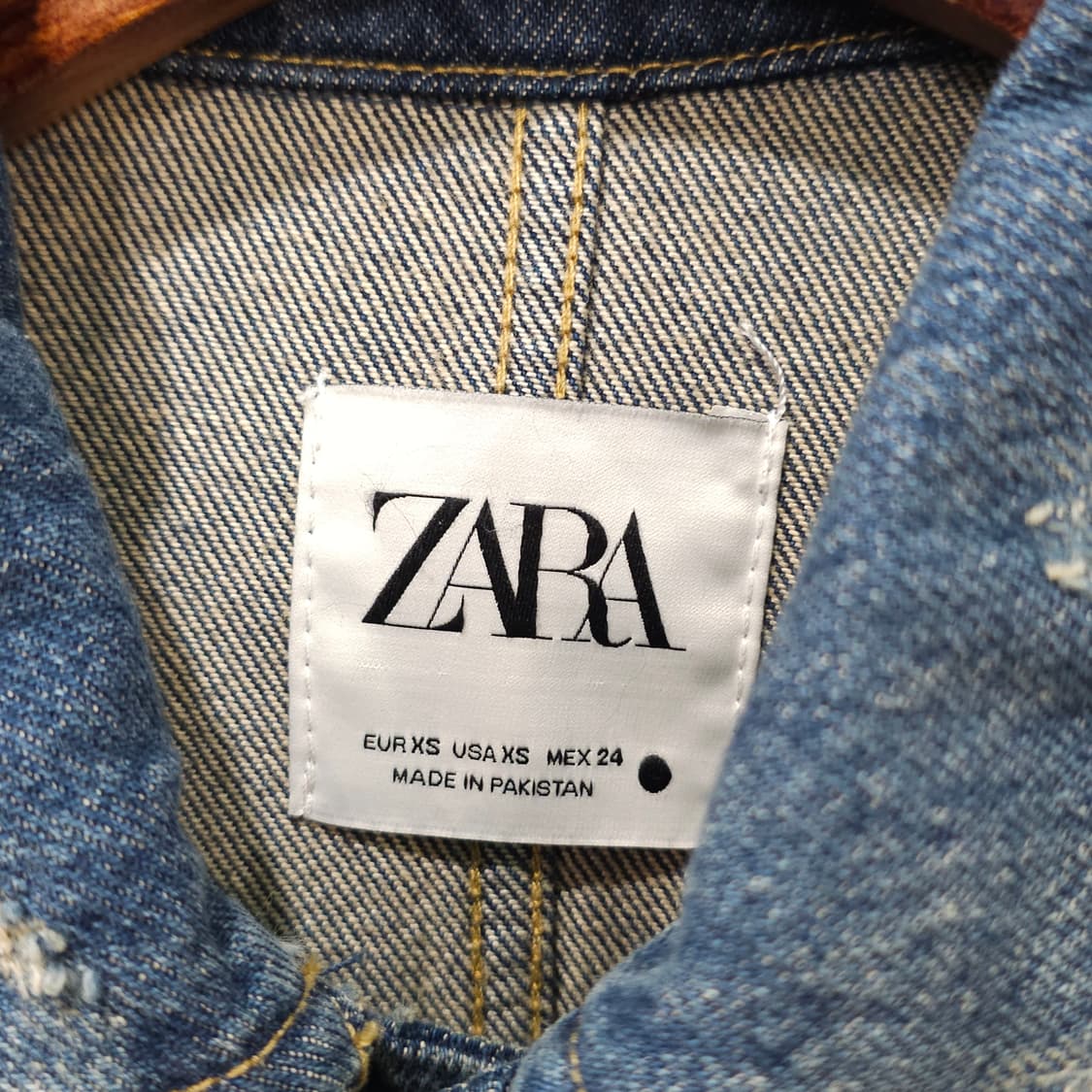 자라 빈티지가공 데님 커버올자켓- 우먼 실측확인 상품이미지7