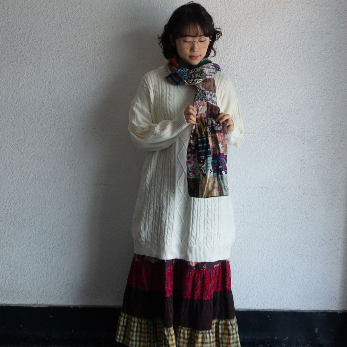 숲속 마을의 패치워크 머플러 상품이미지3