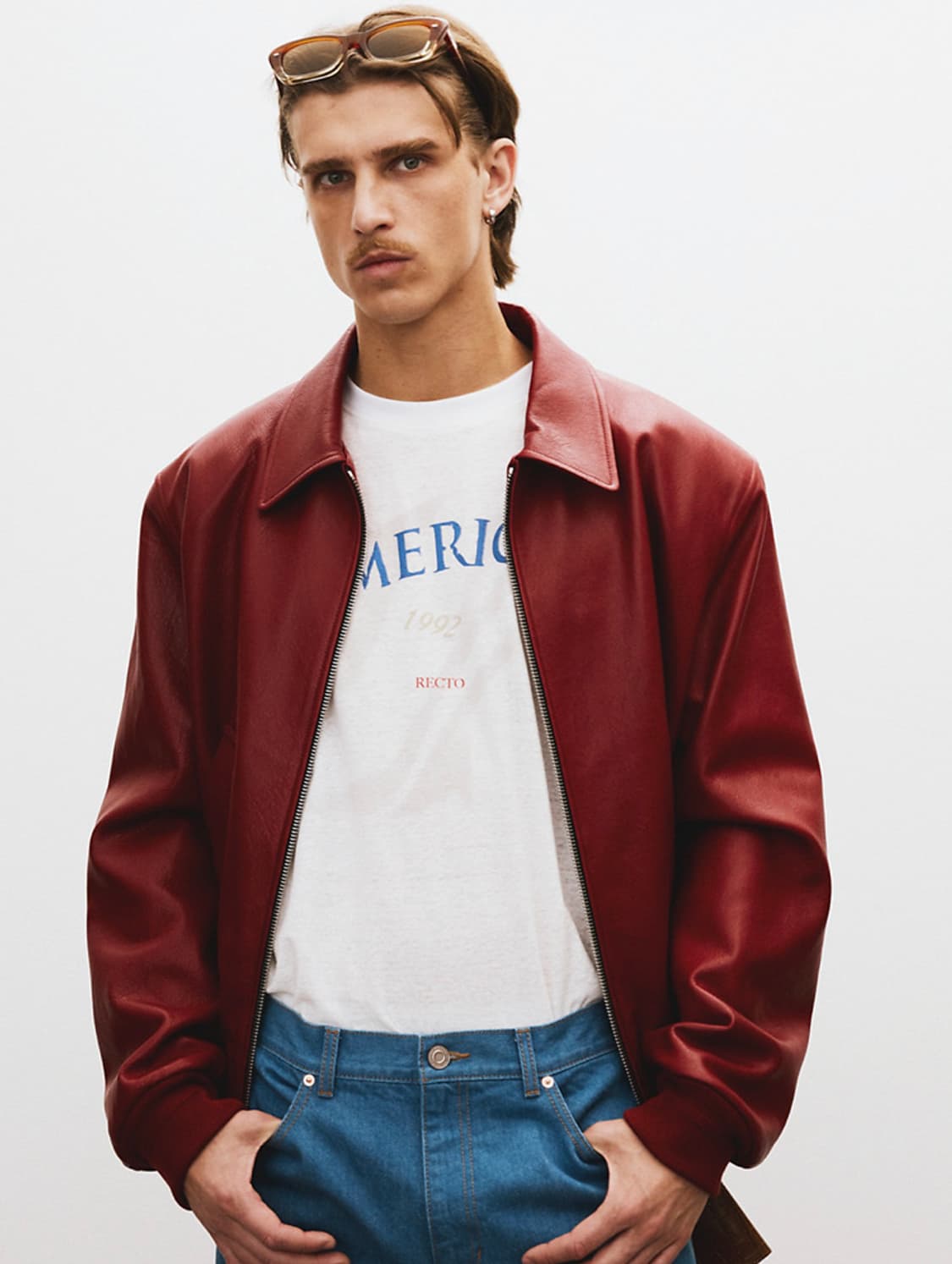 렉토 시그니쳐 21벤 빈티지 레더 레드M 상품이미지1