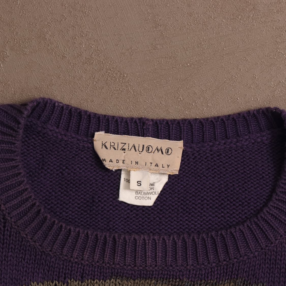 일본빈티지 애니멀 자수 아크릴 니트 A1751 상품이미지3