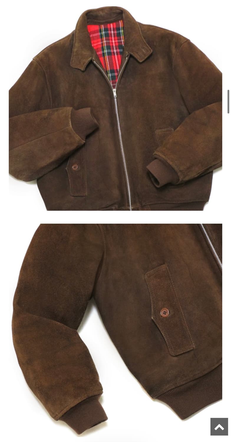 빈티지 브라운 스웨이드 G9 헤링턴 가죽 자켓 105 스너프 상품이미지2