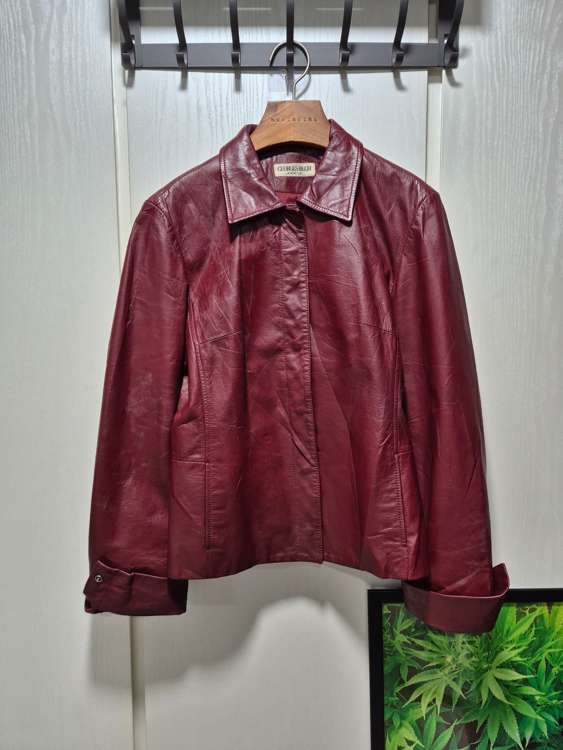 GEORGES RECH 소가죽 빈티지자켓 버건디 상품이미지1