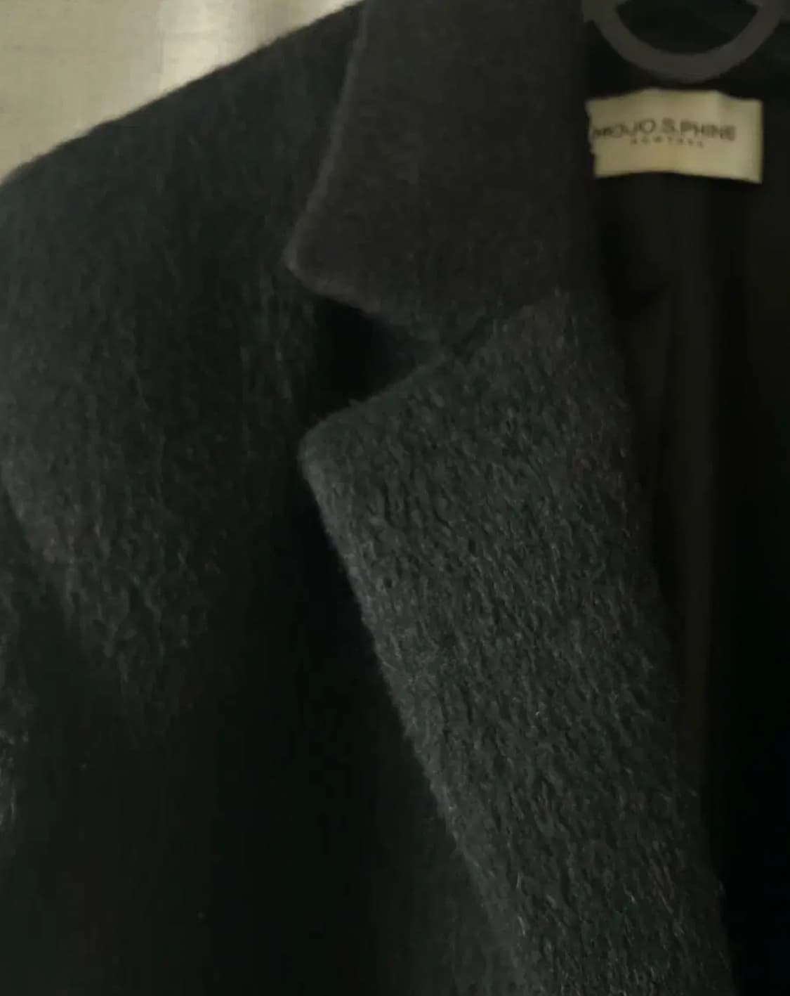 [모조에스핀] 알파카 루즈핏 블랙 롱코트 상품이미지2