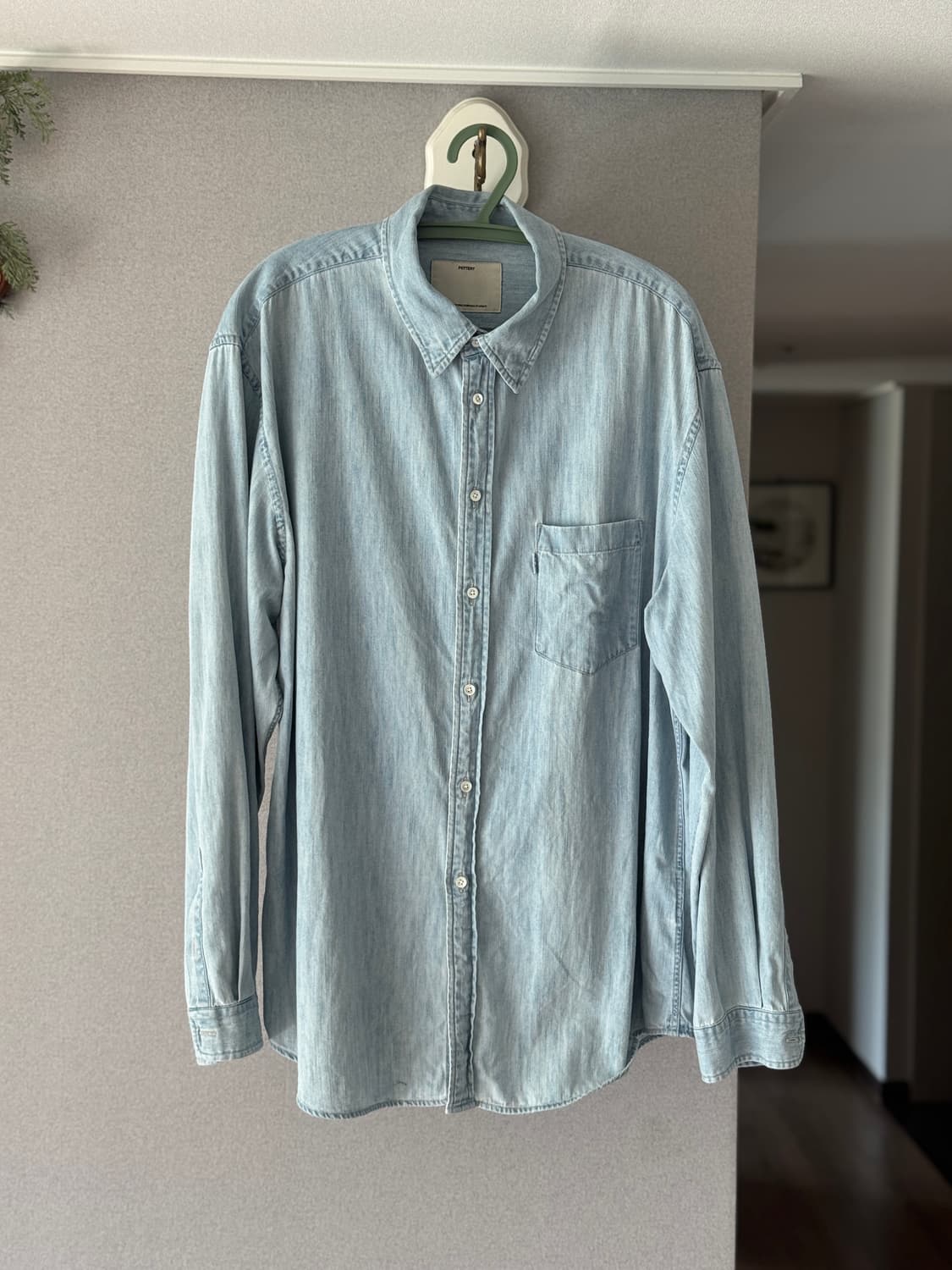 포터리 버튼다운 샴브레이 셔츠 5사이즈 판매 상품이미지2
