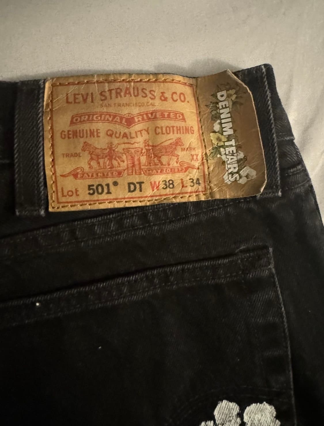 데님 티어스 x 리바이스 코튼 진 블랙 38x34 상품이미지4