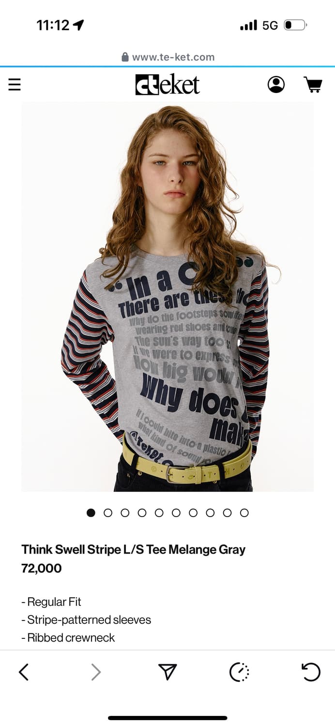 Think Swell Stripe L/S Tee Melange Gray 상품이미지1