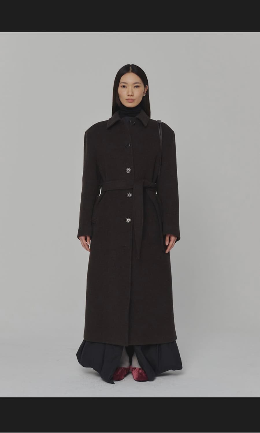 아모멘토 amomento 싱글 카라 롱코트 24fw 상품이미지2