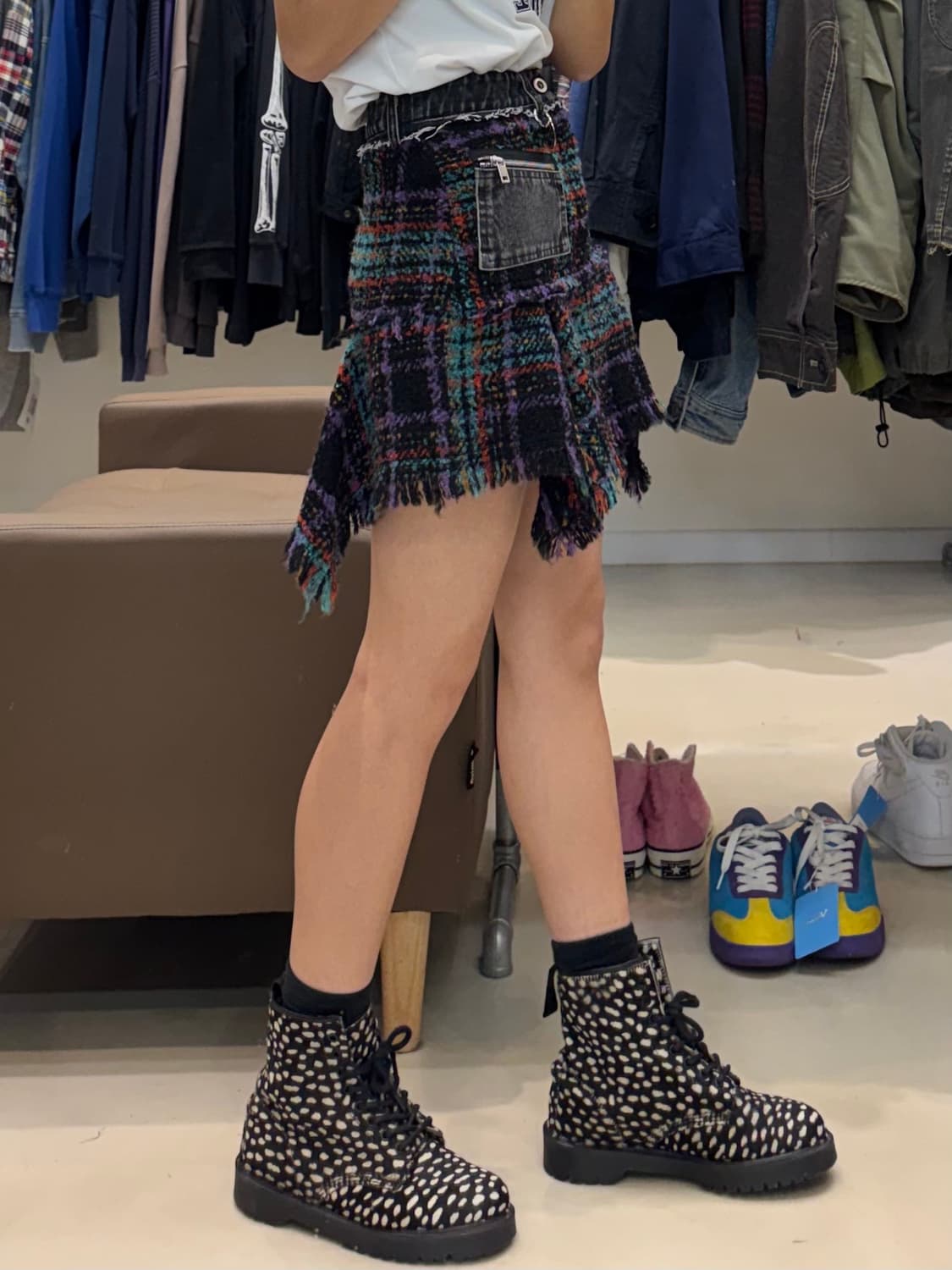 디젤 트위드 체크 미니스커트 상품이미지8