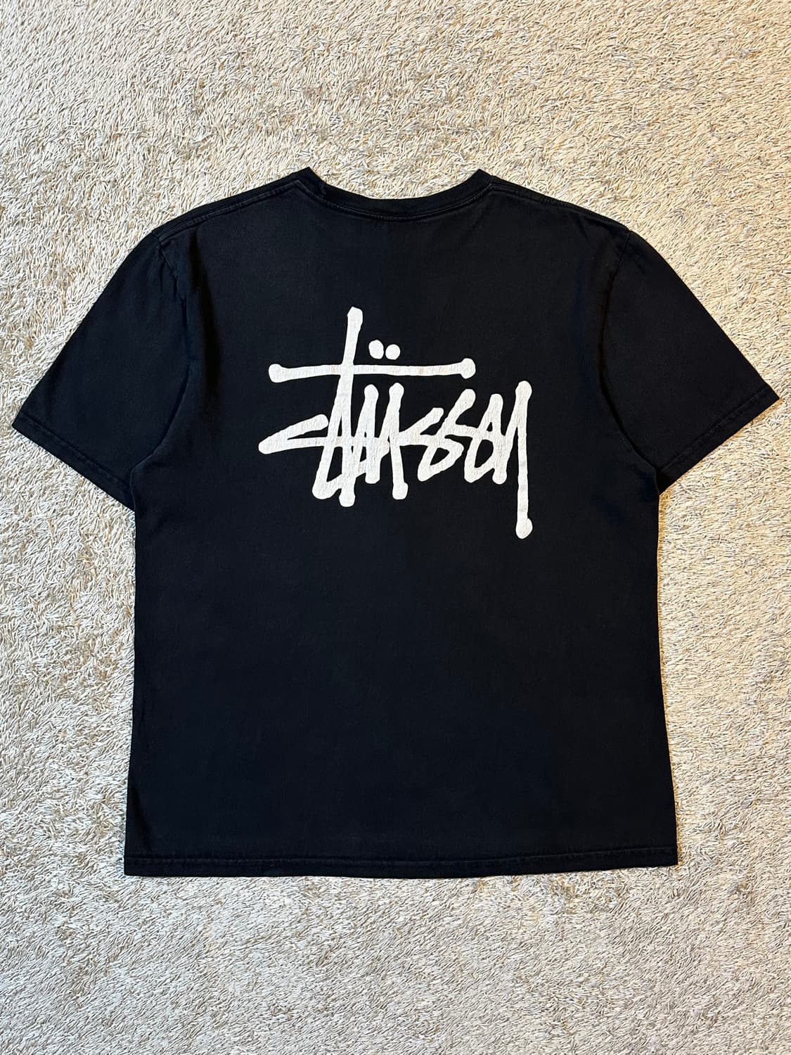 스투시 STUSSY 베이직 로고 반팔 티셔츠 블랙 상품이미지1