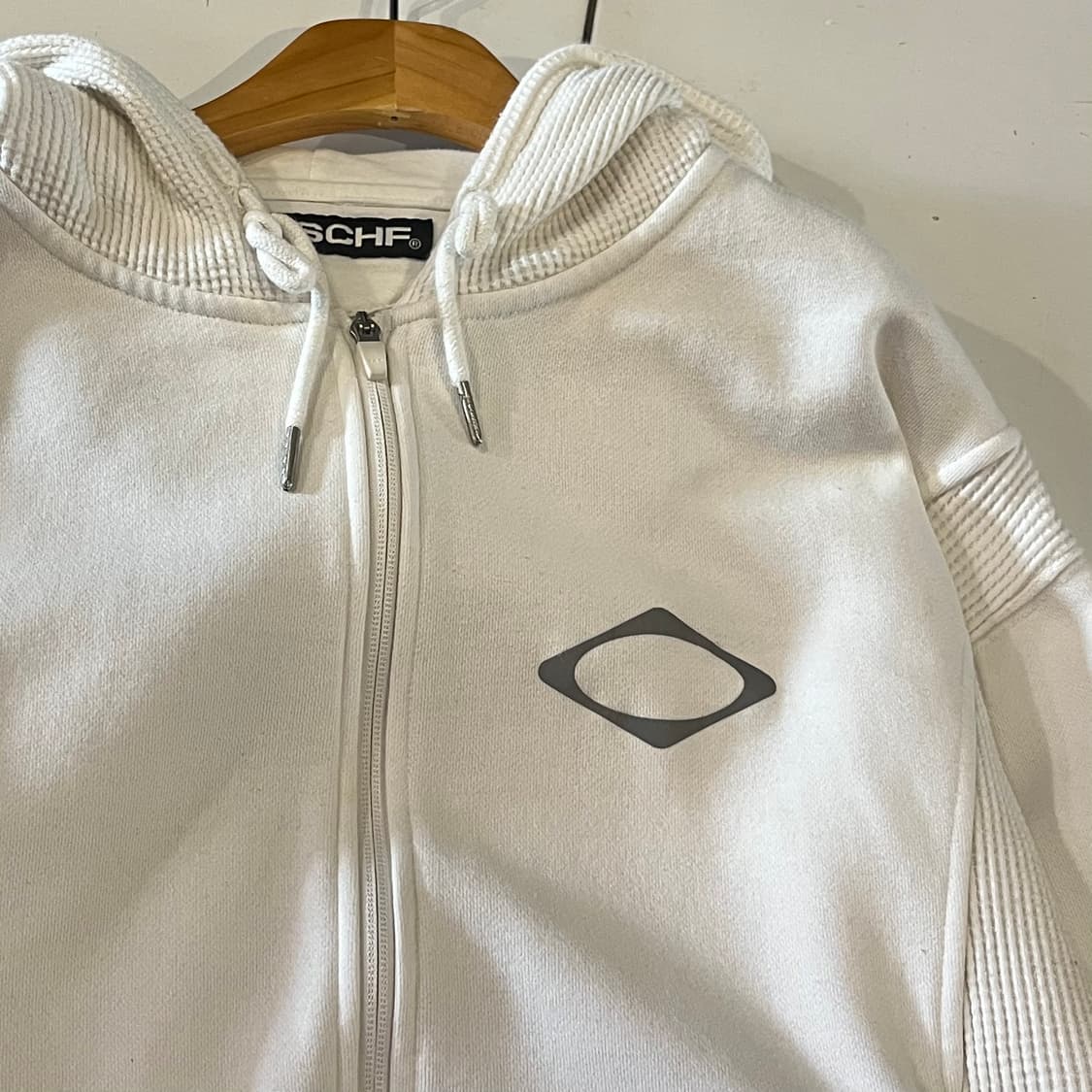 미스치프 패널드 와플 후드집업 화이트 L 상품이미지3