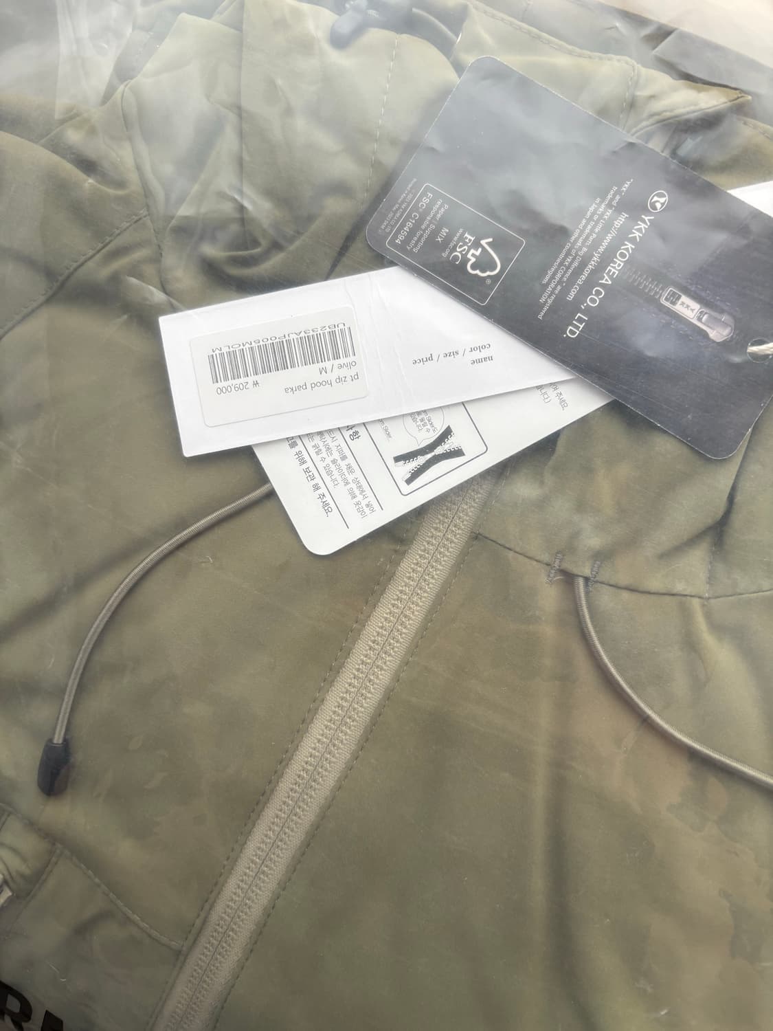 유니폼브릿지 후드 파카 올리브 그린 M 새상품 상품이미지2